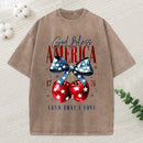 God Bless America Land That I Love Christian Washed T-Shirt