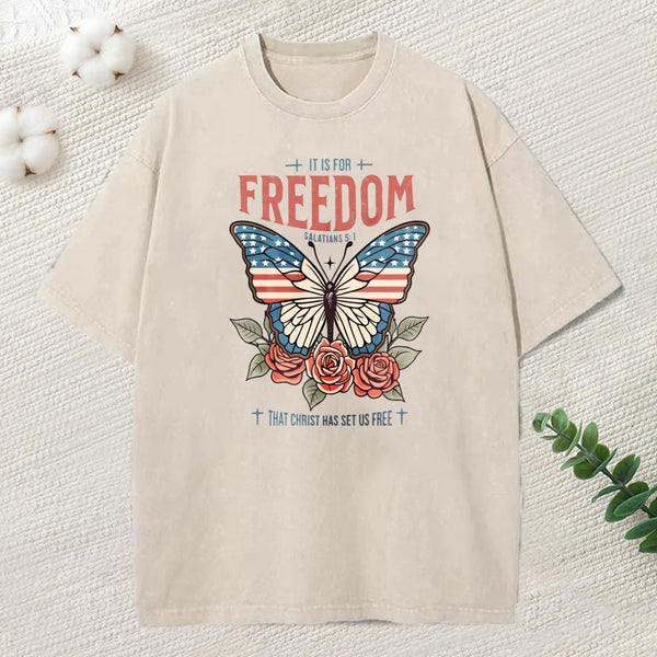 Freedom Christian Washed T Shrit