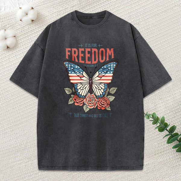 Freedom Christian Washed T Shrit