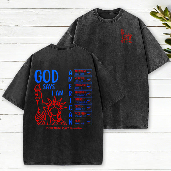 God Says Christian Washed T-Shirt