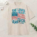She Loves Jesus Christian Washed T-Shirt