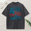 She Loves Jesus Christian Washed T-Shirt