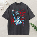 She Loves Jesus And America Too Independence Day Christian Washed T-Shirt