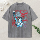 She Loves Jesus And America Too Independence Day Christian Washed T-Shirt