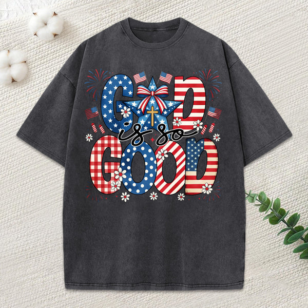 God Is So Good Christian Washed T-Shirt