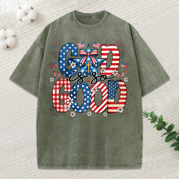 God Is So Good Christian Washed T-Shirt