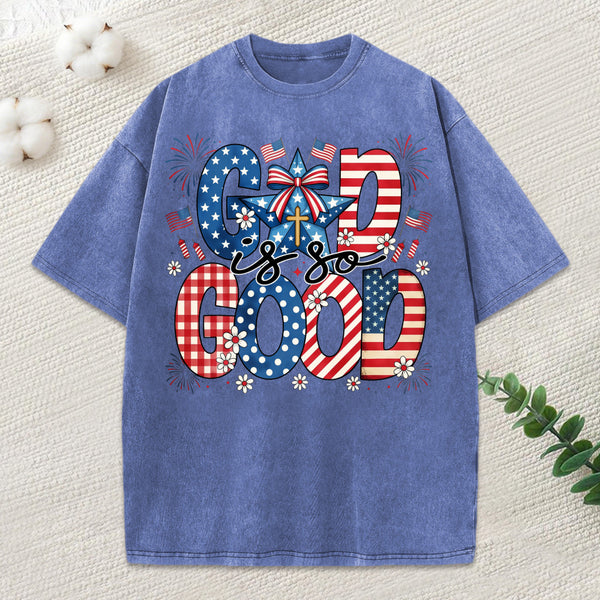 God Is So Good Christian Washed T-Shirt
