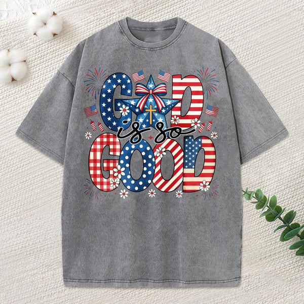 God Is So Good Christian Washed T-Shirt