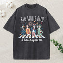 Red White Blue Hallelujah Too Christian Washed T-Shirt
