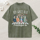 Red White Blue Hallelujah Too Christian Washed T-Shirt