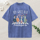 Red White Blue Hallelujah Too Christian Washed T-Shirt