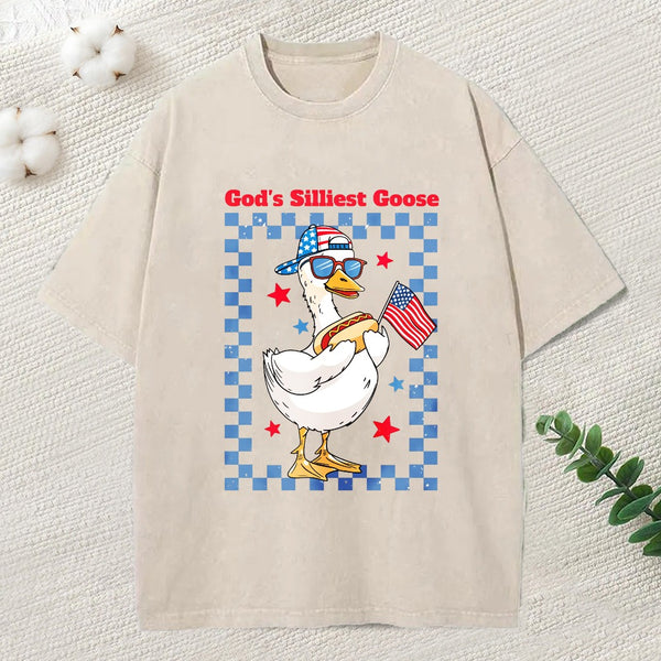 God'S Silliest Goose Christian Washed T-Shirt