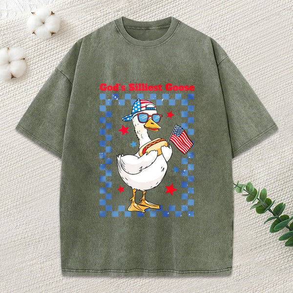 God'S Silliest Goose Christian Washed T-Shirt