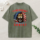 Freedom Roars Through Christ Christian Washed T-Shirt