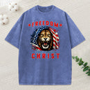 Freedom Roars Through Christ Christian Washed T-Shirt