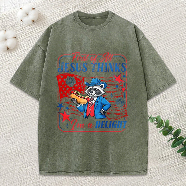 Jesus Thinks I'M A Delight Christian Washed T-Shirt