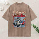 Red White And Jesus Christ Christian Washed T-Shirt