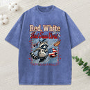 Red White And Jesus Christ Christian Washed T-Shirt