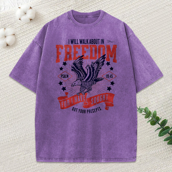 I Will Walk About In Freedom Christian T-Shirt
