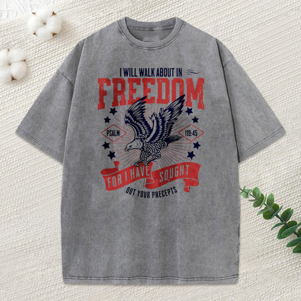 I Will Walk About In Freedom Christian T-Shirt