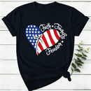 Faith Family Freedom Heart Christian American 4Th Of July T-Shirt