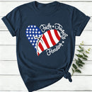 Faith Family Freedom Heart Christian American 4Th Of July T-Shirt