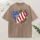 Faith Family Freedom Heart Christian American 4Th Of July Washed T-Shirt