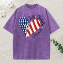 Faith Family Freedom Heart Christian American 4Th Of July Washed T-Shirt