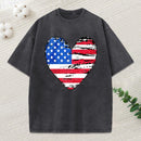American Flag Stars & Stripes Graphic Usa Patriotic Washed  T-Shirt