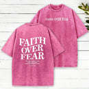 Faith Over Fear Christian Washed T-Shirt