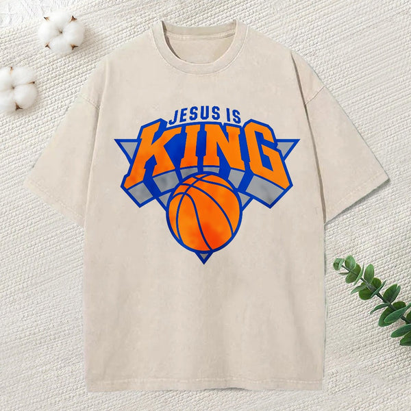 Jesus Is King Christian Washed T-Shirt