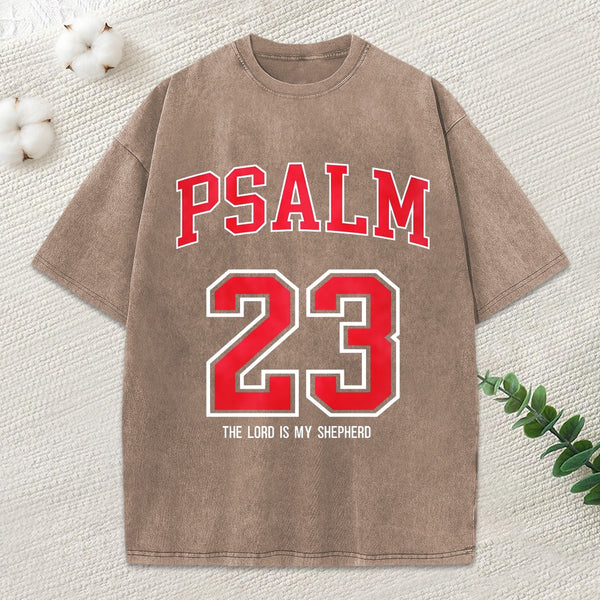 Psalm 23 Christian Washed T-Shirt