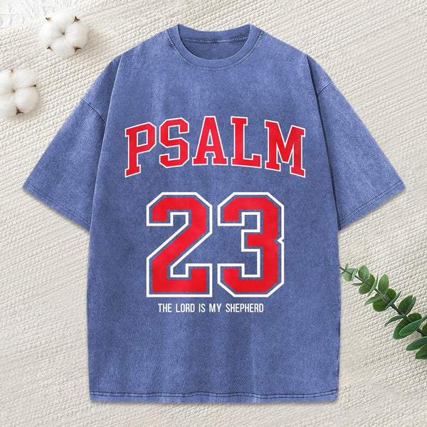 Psalm 23 Christian Washed T-Shirt