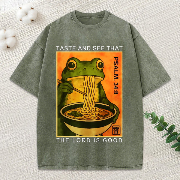 Taste And See That The Lord Is Good Christian Washed T-Shirt