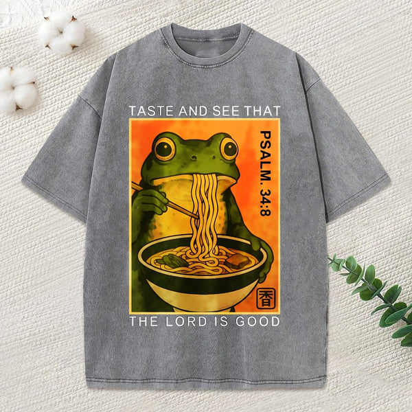 Taste And See That The Lord Is Good Christian Washed T-Shirt