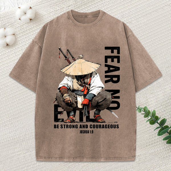 Fear No Evil Christian Washed T-Shirt