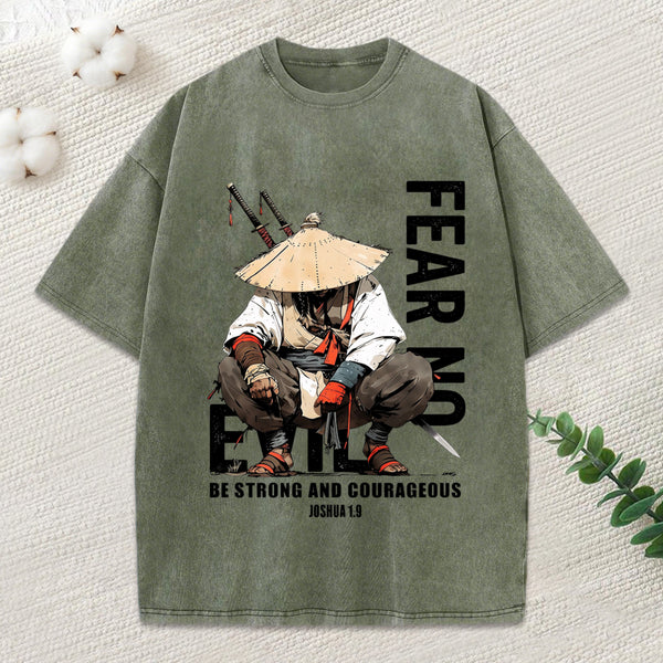 Fear No Evil Christian Washed T-Shirt
