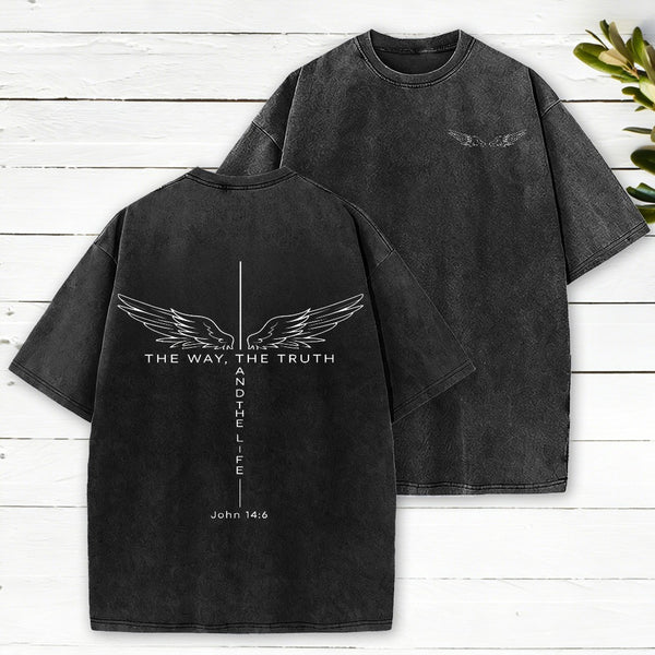 The Way The Truth The Life Christian Washed T-Shirt