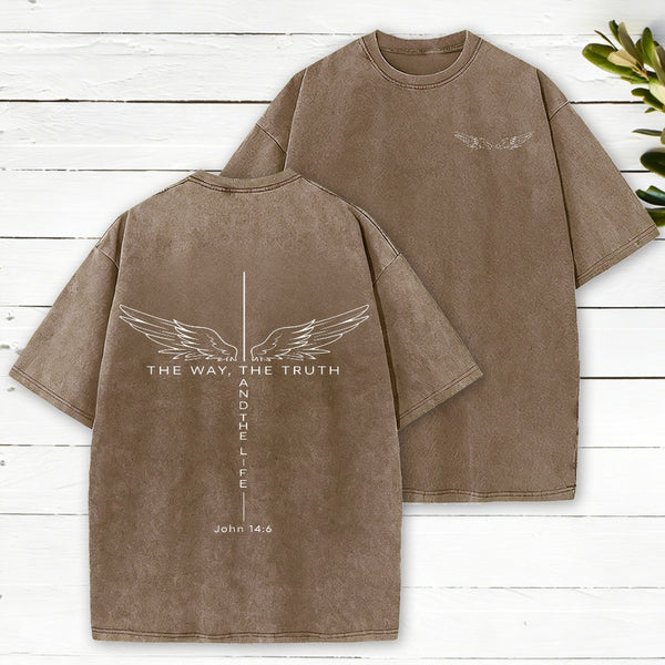 The Way The Truth The Life Christian Washed T-Shirt
