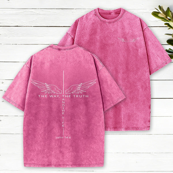 The Way The Truth The Life Christian Washed T-Shirt