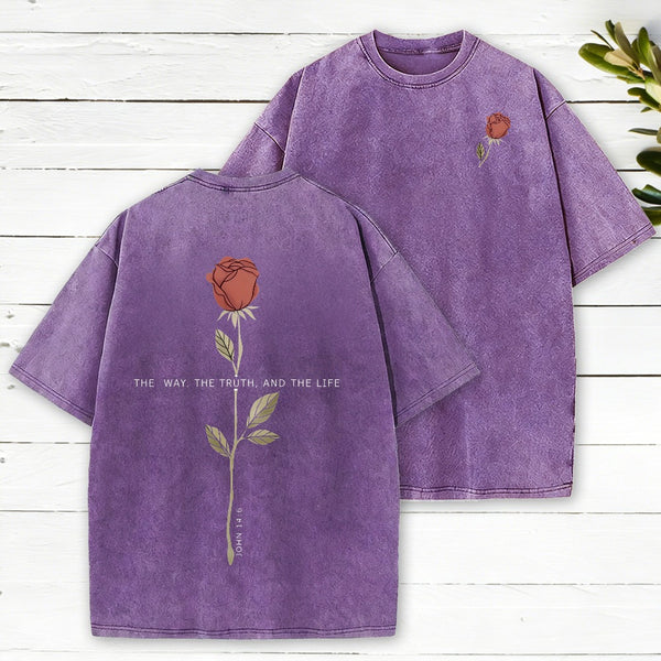 The Way The Truth The Life Christian Washed T-Shirt