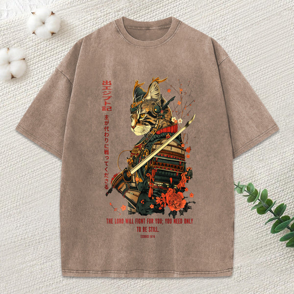 The Lord Shall Fight For You Christian Washed T-Shirt