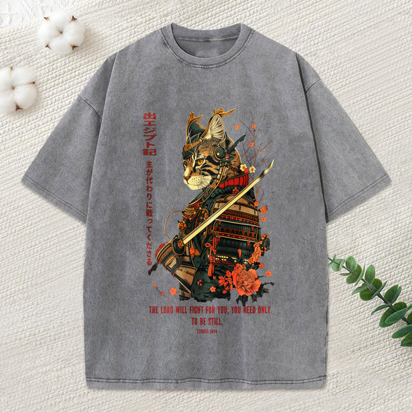 The Lord Shall Fight For You Christian Washed T-Shirt