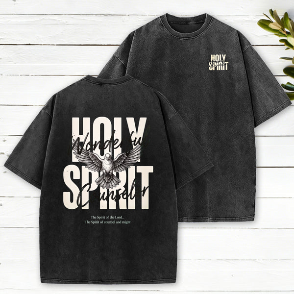 Holy Spirit Wonderful Counselor Christian Washed T-Shirt