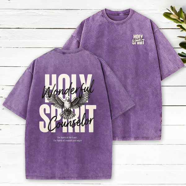 Holy Spirit Wonderful Counselor Christian Washed T-Shirt