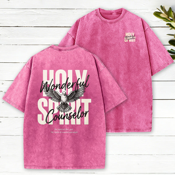 Holy Spirit Wonderful Counselor Christian Washed T-Shirt