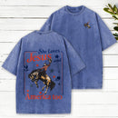 She Loves Jesus And America Too Christian Washed T-Shirt