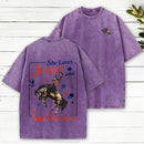 She Loves Jesus And America Too Christian Washed T-Shirt