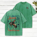 She Loves Jesus And America Too Christian Washed T-Shirt