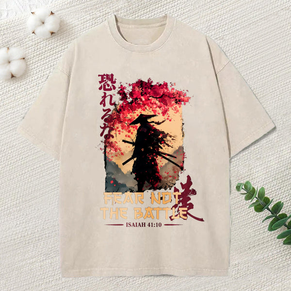 Fear Not The Battle Christian Washed T-Shirt